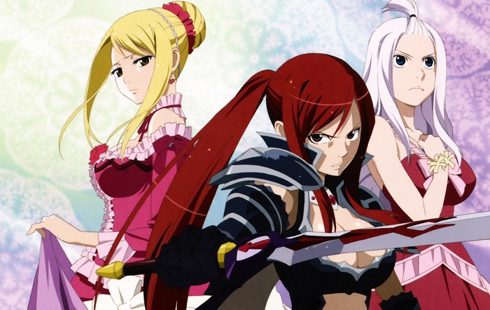 Lucy Heartfilia, Erza Scarlet, and Mirajane Strauss from Fairy Tail