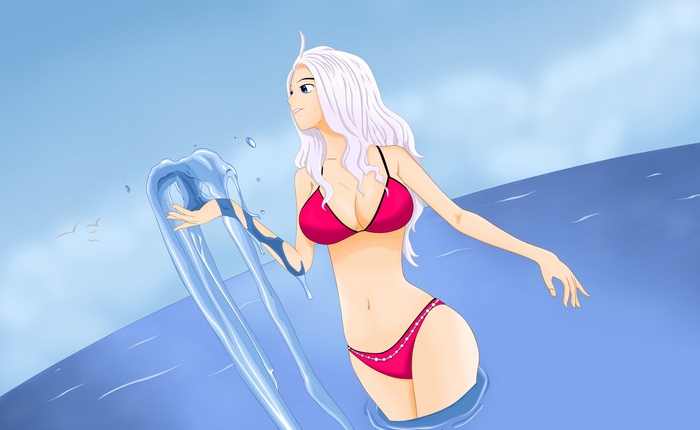 Mirajane Strauss in a bikini at the beach
