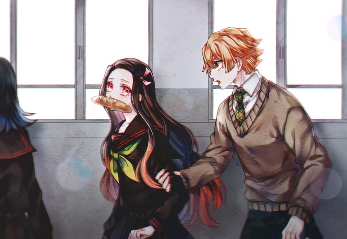 Nezuko Kamado and Zenitsu Agatsuma from Demon Slayer
