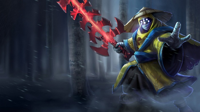 Jax from League of Legends with a red sword