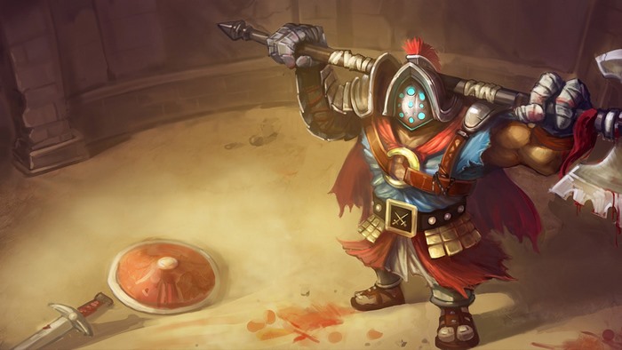 Jax from League of Legends in an arena