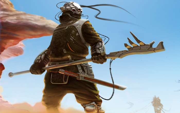 Jax from League of Legends in a desert