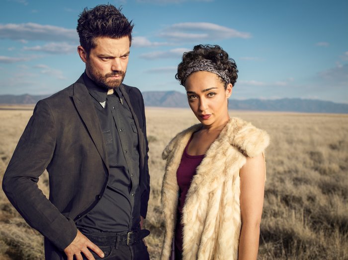 Jesse Custer and Tulip O'Hare in a field