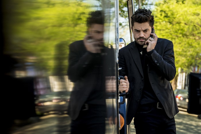 Jesse Custer from Preacher on phone