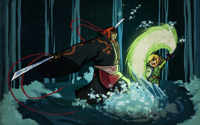 Ganondorf and Link from The Legend of Zelda