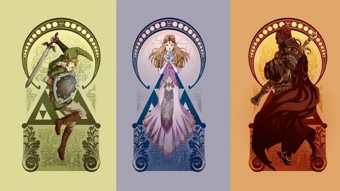 Link, Zelda, and Ganondorf from The Legend of Zelda
