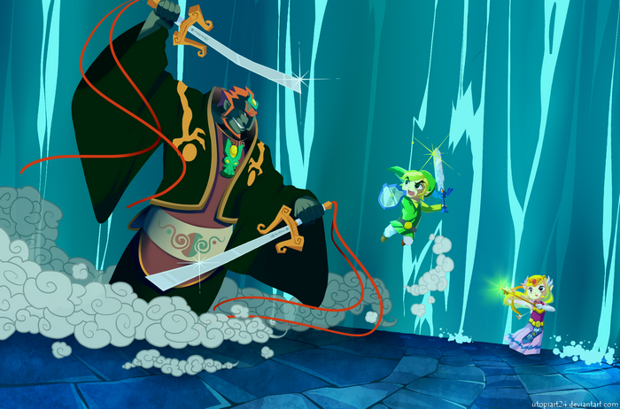 Ganondorf, Link, and Zelda from The Legend of Zelda