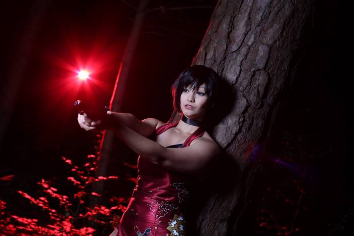 Ada Wong from Resident Evil holding a gun