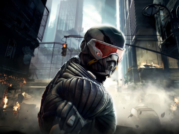 Prophet from Crysis in a destroyed city