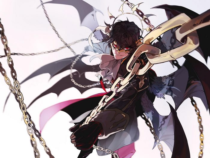 Akira Kurusu with chains and wings
