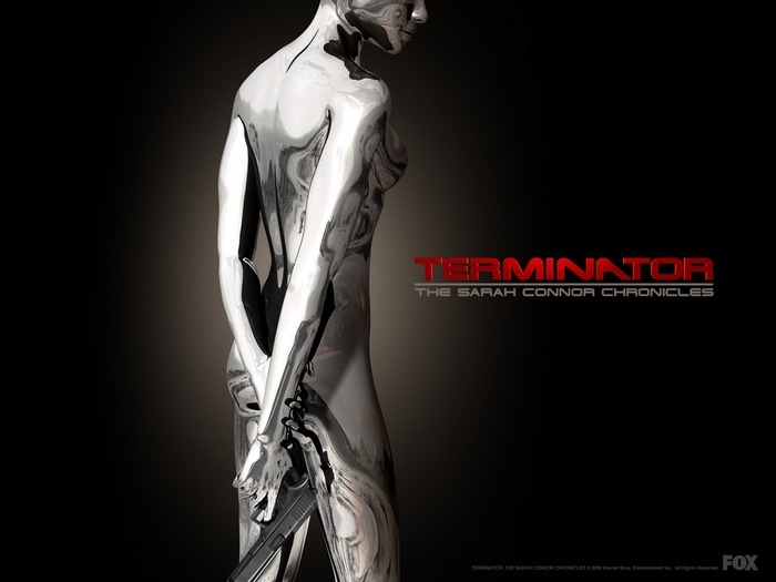 Terminator The Sarah Connor Chronicles chrome figure with gun
