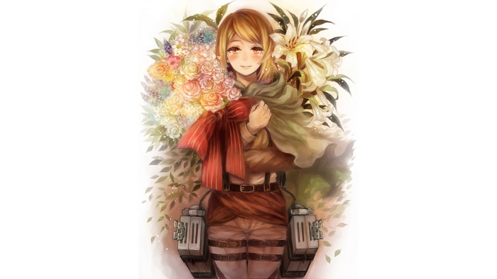 Petra Ral from Attack on Titan with Flowers