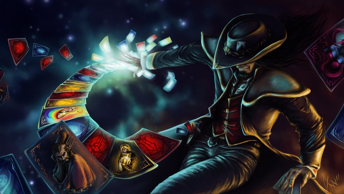 Twisted Fate from League of Legends casting cards