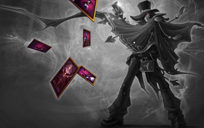 Twisted Fate from League of Legends with cards