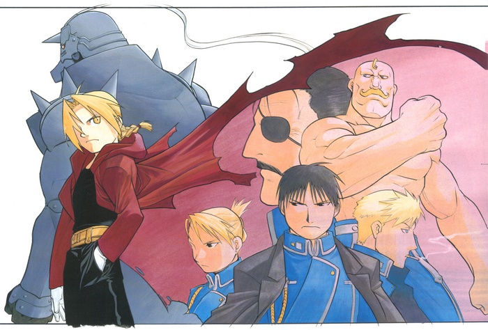 Fullmetal Alchemist characters with Alphonse Elric and Edward Elric