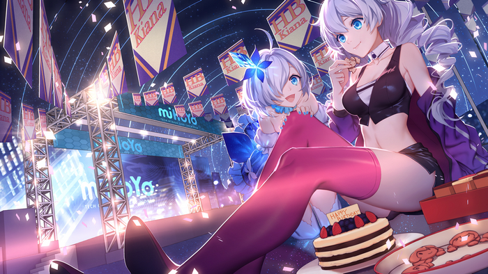 Kiana Kaslana from Honkai Impact 3rd celebrating her birthday