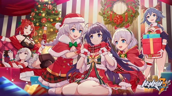 Honkai Impact 3rd characters in Christmas outfits