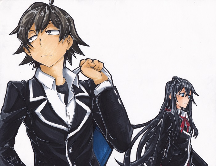 Hikigaya Hachiman and Yuigahama Yui from My Teen Romantic Comedy SNAFU