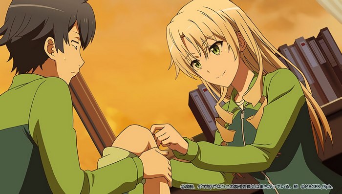 Hachiman Hikigaya and Yukino Yukinoshita from Yahari Ore no Seishun Love Comedy wa Machigatteiru.