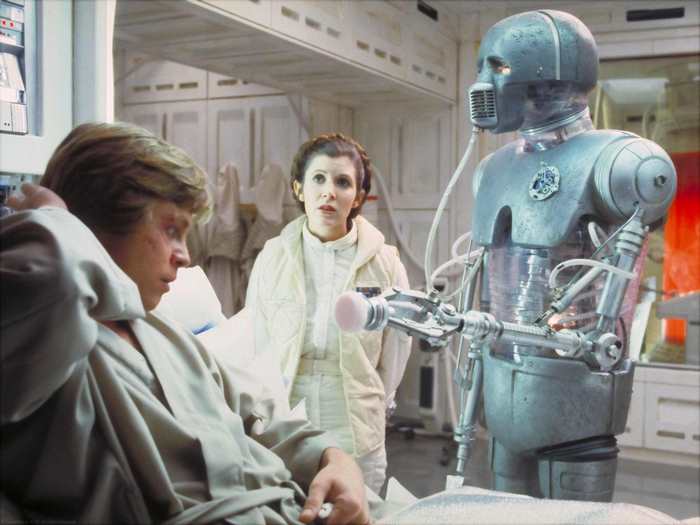 Luke Skywalker and Leia Organa with Medical Droid from Star Wars