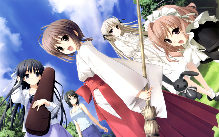 Sora Kasugano and friends in a field