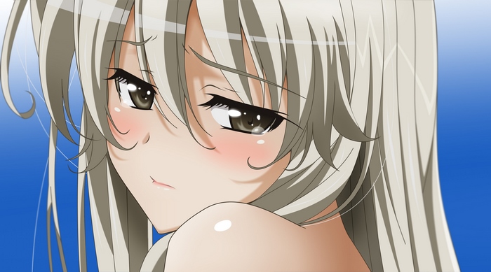 Pensive Sora Kasugano with Long Silver Hair