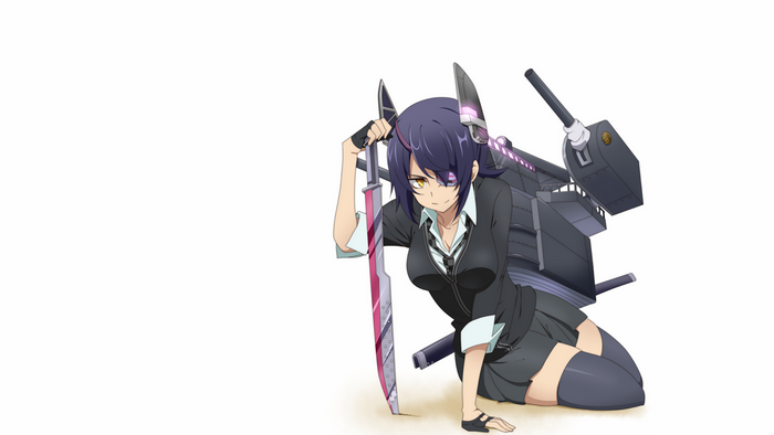 Tenryuu from Kancolle with a sword
