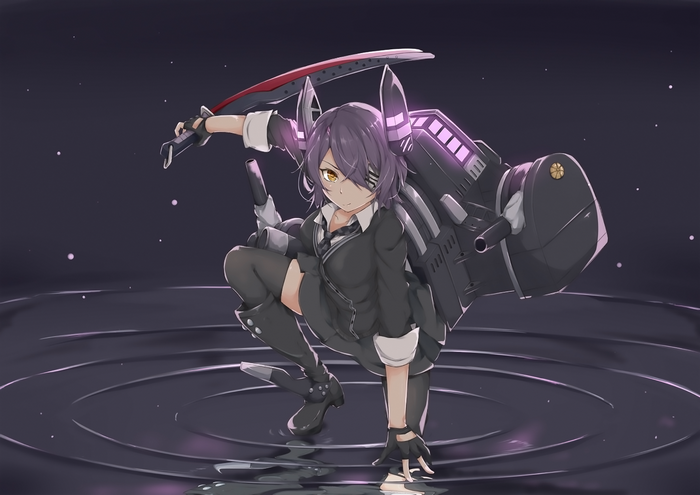 Tenryuu from Kancolle holding a sword