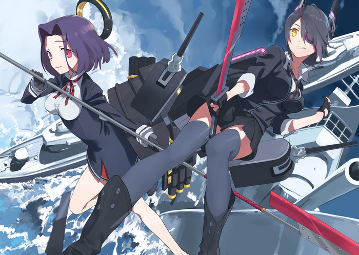 Tenryuu from Kancolle with another shipgirl