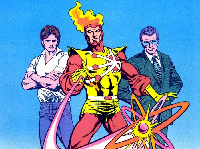 Firestorm and two men