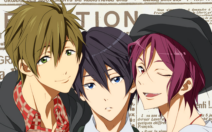 Haruka Nanase and friends from Free!