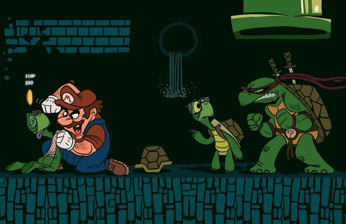 Mario and Teenage Mutant Ninja Turtles crossover