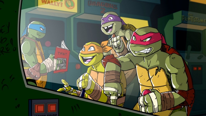 Teenage Mutant Ninja Turtles in an arcade