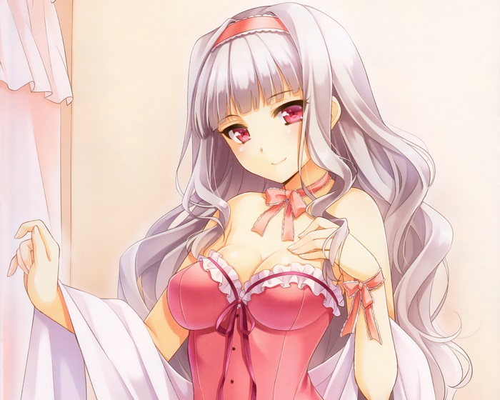 Takane Shijou in pink lingerie