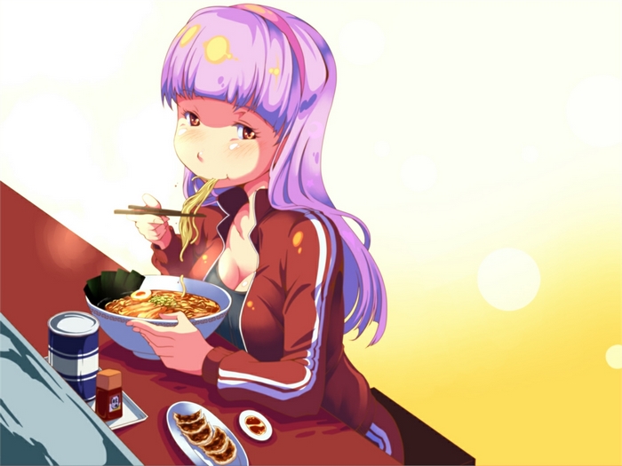 Takane Shijou eating ramen