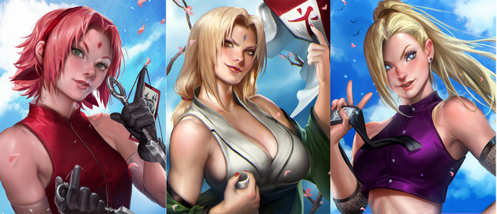 Sakura, Tsunade, and Ino from Naruto