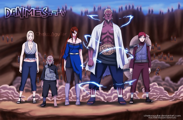 Tsunade and other characters from Naruto