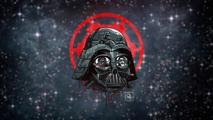 Darth Vader with Stormtroopers and Kylo Ren from Star Wars