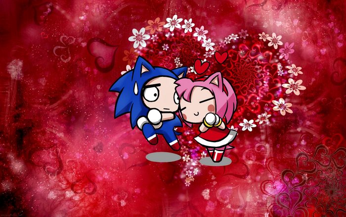 Sonic the Hedgehog and Amy Rose in love