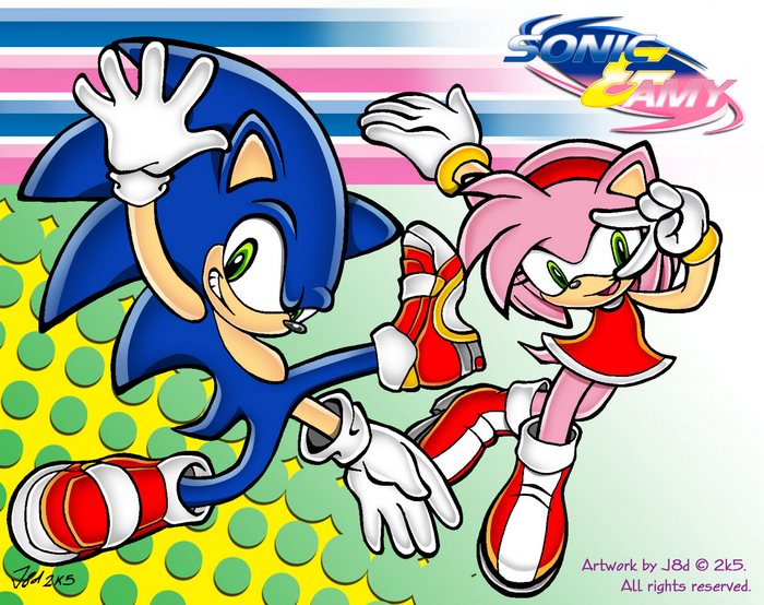 Sonic and Amy from Sonic the Hedgehog