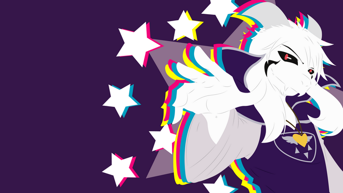 Asriel Dreemurr from Undertale with glitch effect
