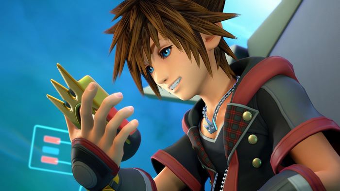 Sora from Kingdom Hearts holding a golden crown