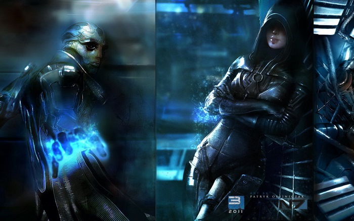 Thane Krios and Samara from Mass Effect 3