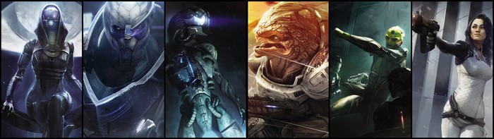 Mass Effect characters collage