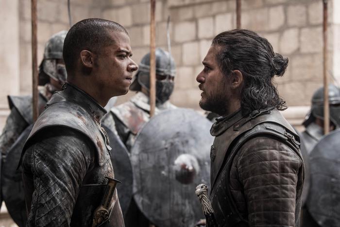 Grey Worm and Jon Snow from Game of Thrones