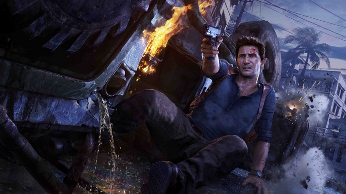 Nathan Drake in action