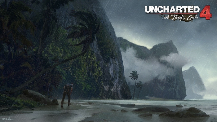 Nathan Drake from Uncharted 4 A Thief's End on a beach