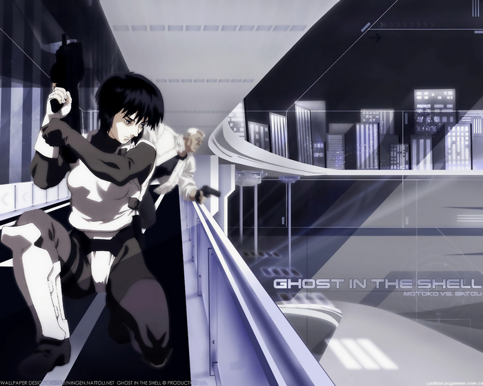 Motoko Kusanagi and Batou from Ghost in the Shell