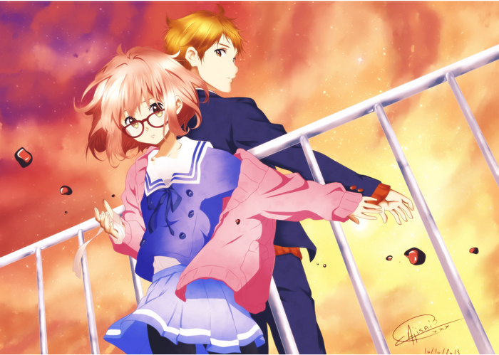 Mirai Kuriyama and Akihito Kanbara from Beyond the Boundary
