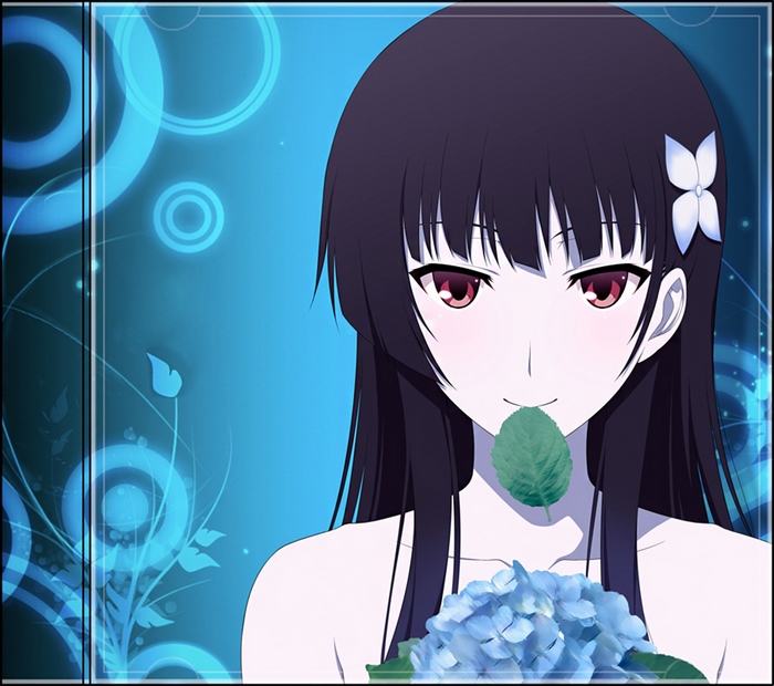 Rea Sanka holding a leaf and flowers